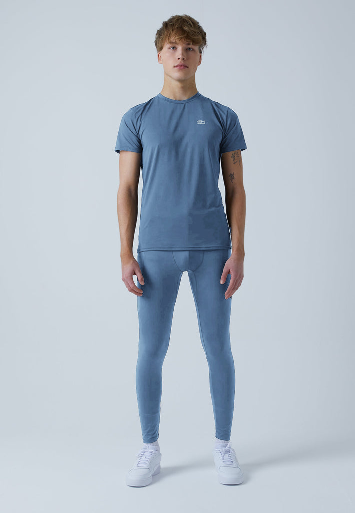 Jungen & Herren Lauftights mit Taschen, lang, grau blau von SPORTKIND