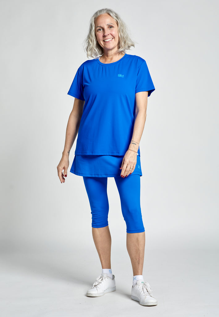 Mädchen & Damen Tennis Loose Fit T-Shirt Kurzarm, kobaltblau von SPORTKIND