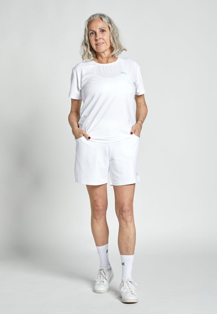 Mädchen & Damen Tennis Loose Fit T-Shirt Kurzarm, weiß von SPORTKIND