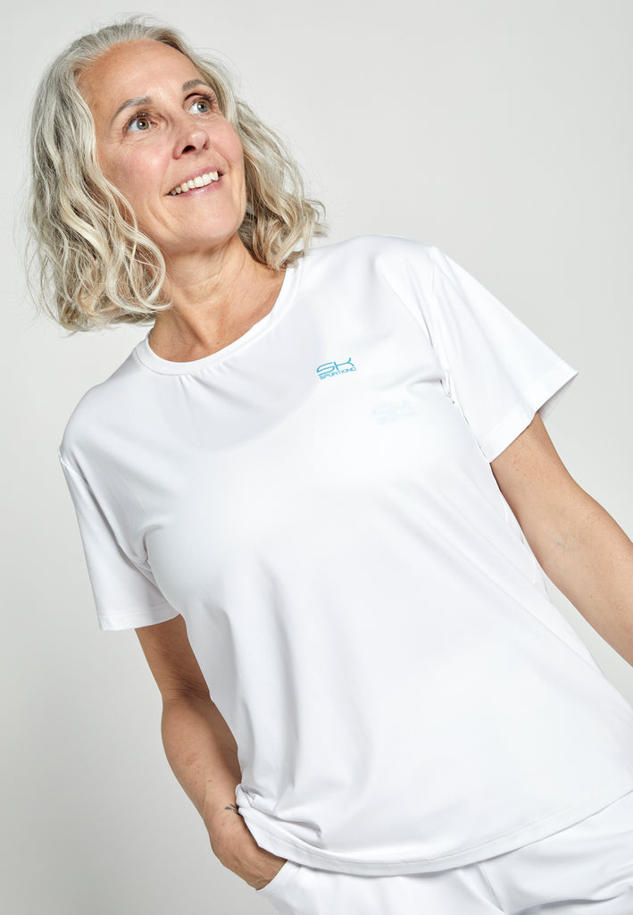 Mädchen & Damen Tennis Loose Fit T-Shirt Kurzarm, weiß von SPORTKIND