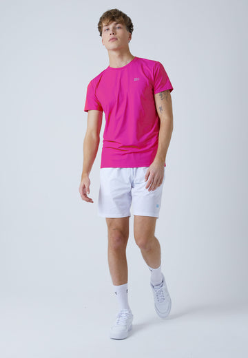 Jungen & Herren Tennis T-Shirt Rundhals, berry pink von SPORTKIND